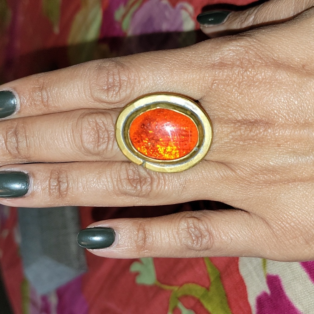 Artisan Brass and Resin Ring